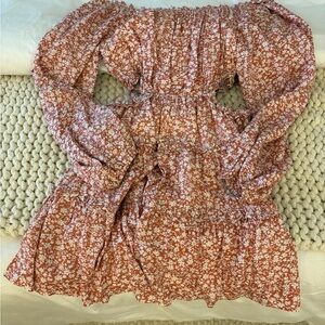 Women’s Dress in Red and White Floral